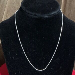 NWT Sterling Silver Sparkle Chain Spring Ring Clasp Necklace 16 Inch